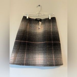 Paule Ka Plaid Virgin Wool Skirt New with Tags Size 6